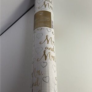 Elegant Mr. and Mrs. Gift Wrap - Gold and White